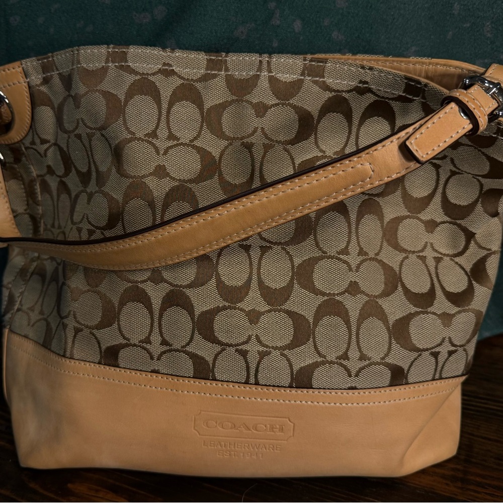 Coach Leatherware est 1941 Signature Canvas Shoulder Handbag